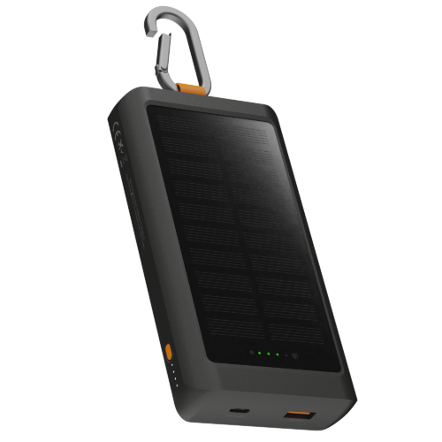 15W Go2 Solar Power Bank 10.000 + Light - Charcoal Black